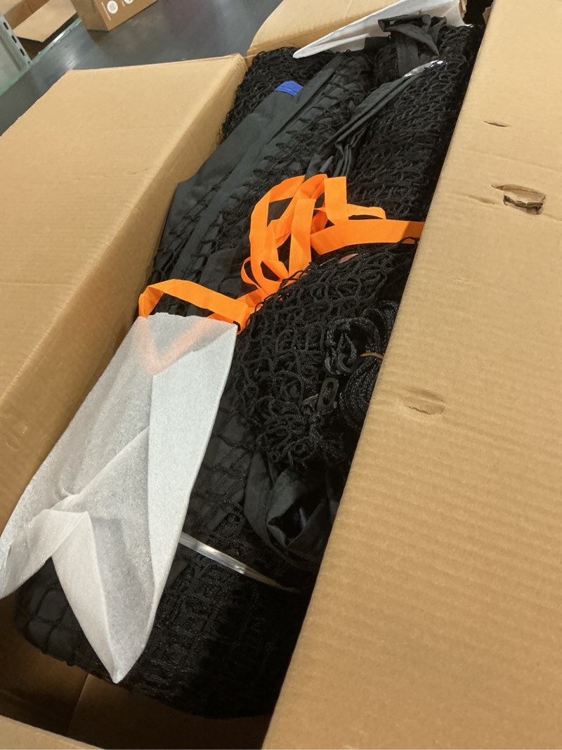 Condition photo showing Good Condition for oriengear baseball batting cage 13/20/30ft for backyard, baseball training equipment netting cages, golf softball baseball nets for batting with frame and net, hitting and pitching practice 20x13x9ft with sock style net