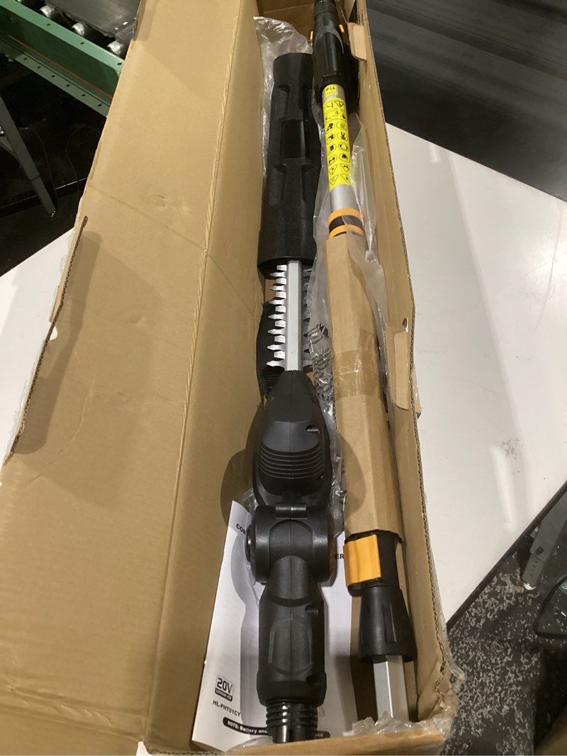 Condition photo showing Good Condition for (similar to stock photos, battery not included, brand unknown) 20v max pole hedge trimmer cordless dual action blade power hedge trimmer