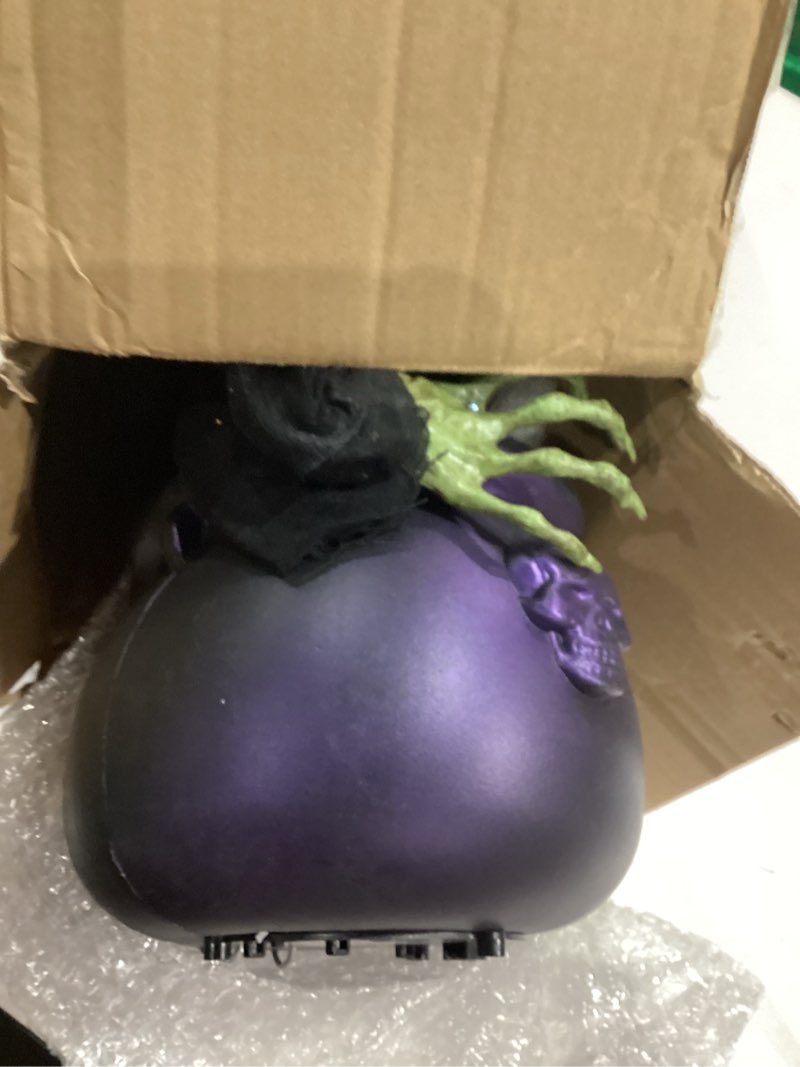 Condition photo showing As Is for Halloween Decorations, 1.4 ft. Animated Witches with Light Cauldron Decoration, Touch and Sound Activated, Haunted House Witch Props for Indoor, Outdoor, Halloween Party Supplies