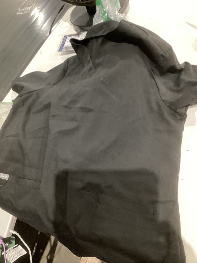 Condition photo showing Good Condition for comenii scrubs for women, 3 pocket v-neck tailored fit workwear, anti-wrinkle medical scrub tops women black small