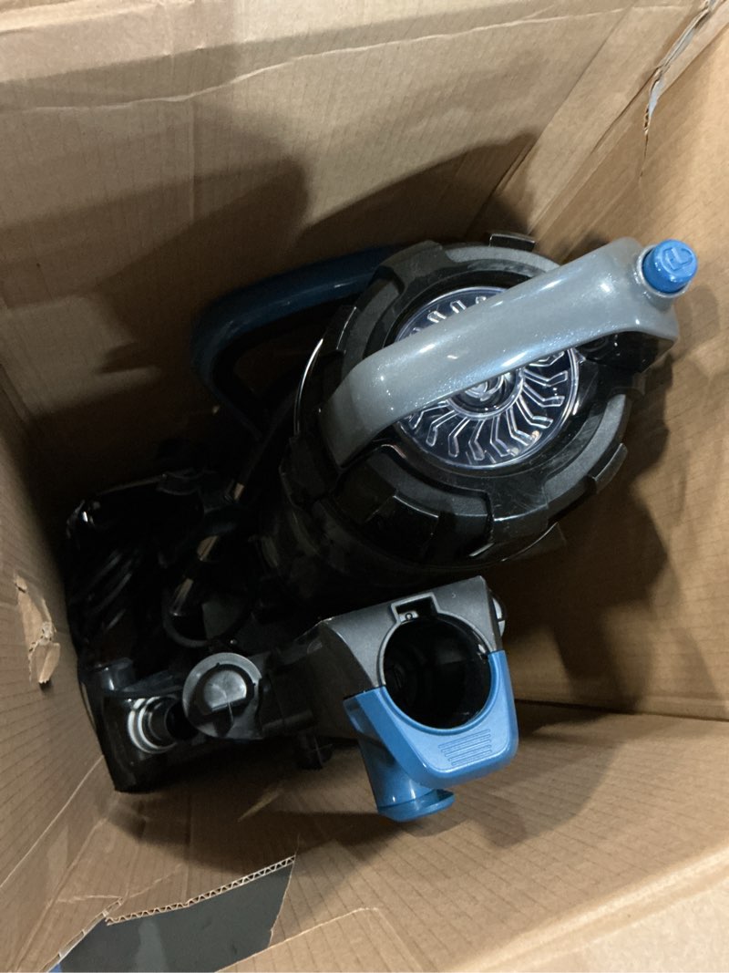 Condition photo showing As Is for eureka powerspeed lightweight upright vacuum cleaner for carpet and hard floor, powerful bagless upright vacuum cleaner for home pets, neu181a, blue blue neu181a with pet tool