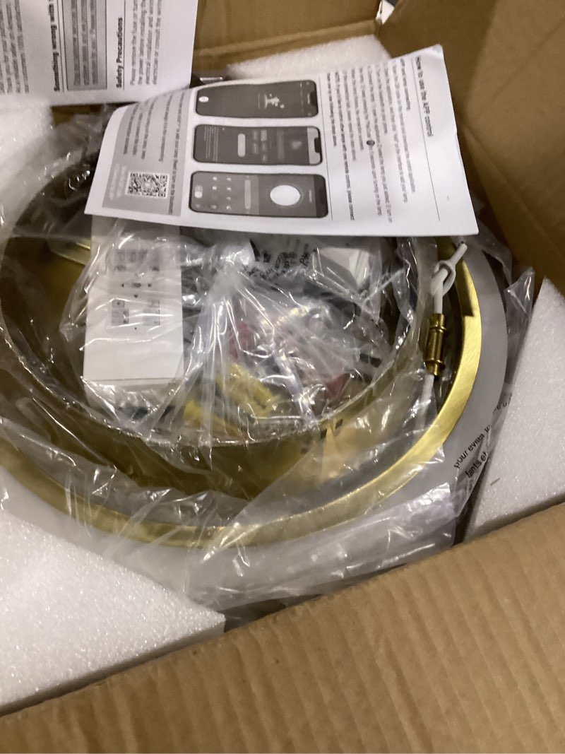Condition photo showing Good Condition for gold modern flush mount ceiling light,6 rings dimmable led modern ceiling light fixture with remote,close to ceiling lamp for living room bedroom kitchen lighting fixtures ceiling mount gold 6 heads
