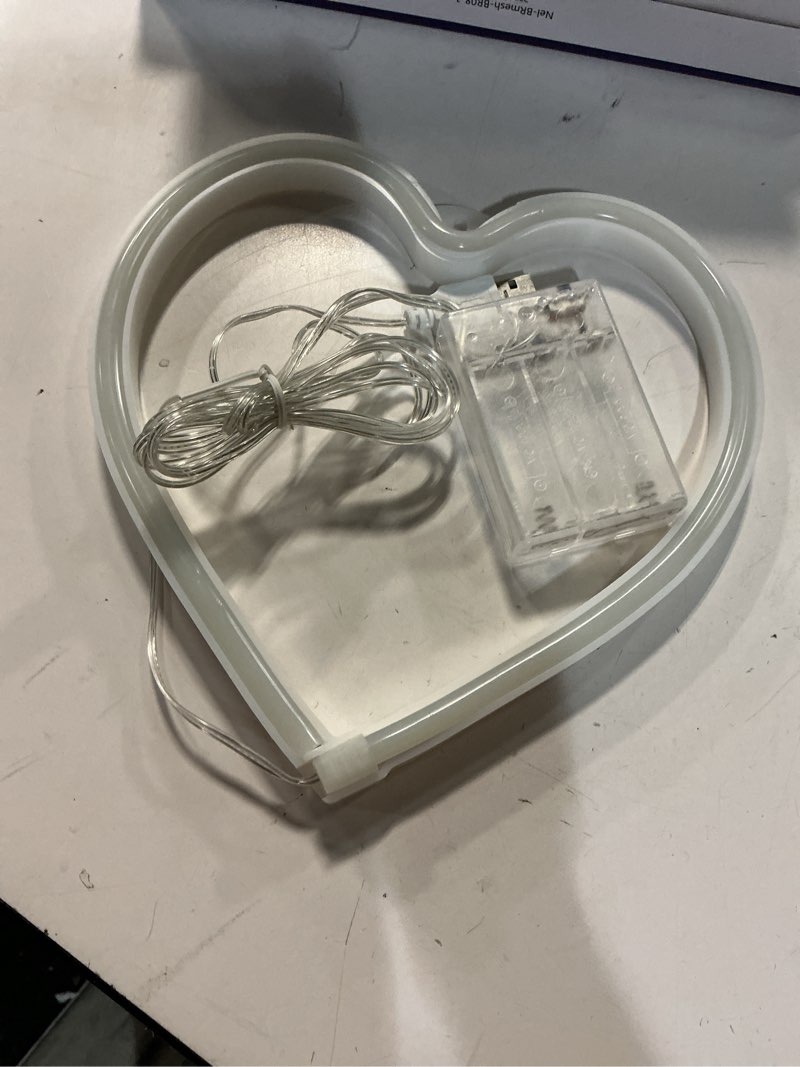 Condition photo showing Good Condition for 2-Pack Heart Neon Sign, Neon Heart Lights Battery Operated or USB Powered for Valentines Day Decorations, Valentines Lights for Wedding Proposal Anniversary Mothers Day Girls’ Room Decor (Pink & Red) Pink and Red 2 pack