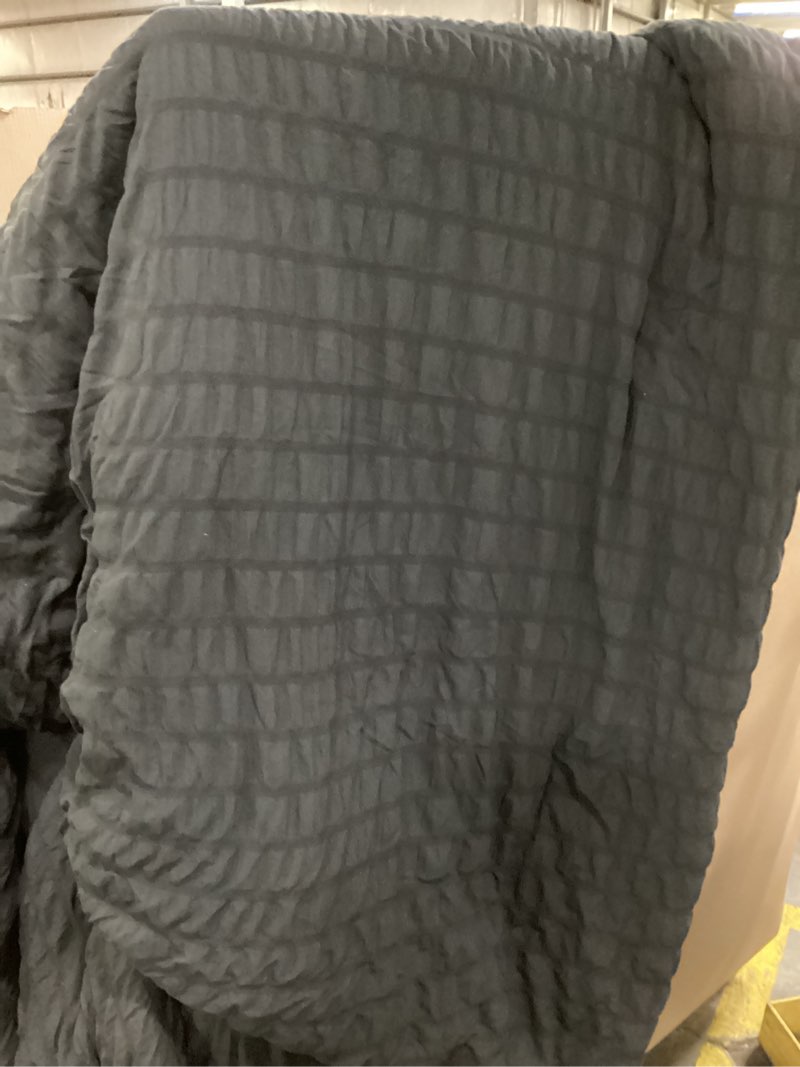 Condition photo showing As Is for (size unknown, similar pattern as stock photo) polyester bed comforter (black)