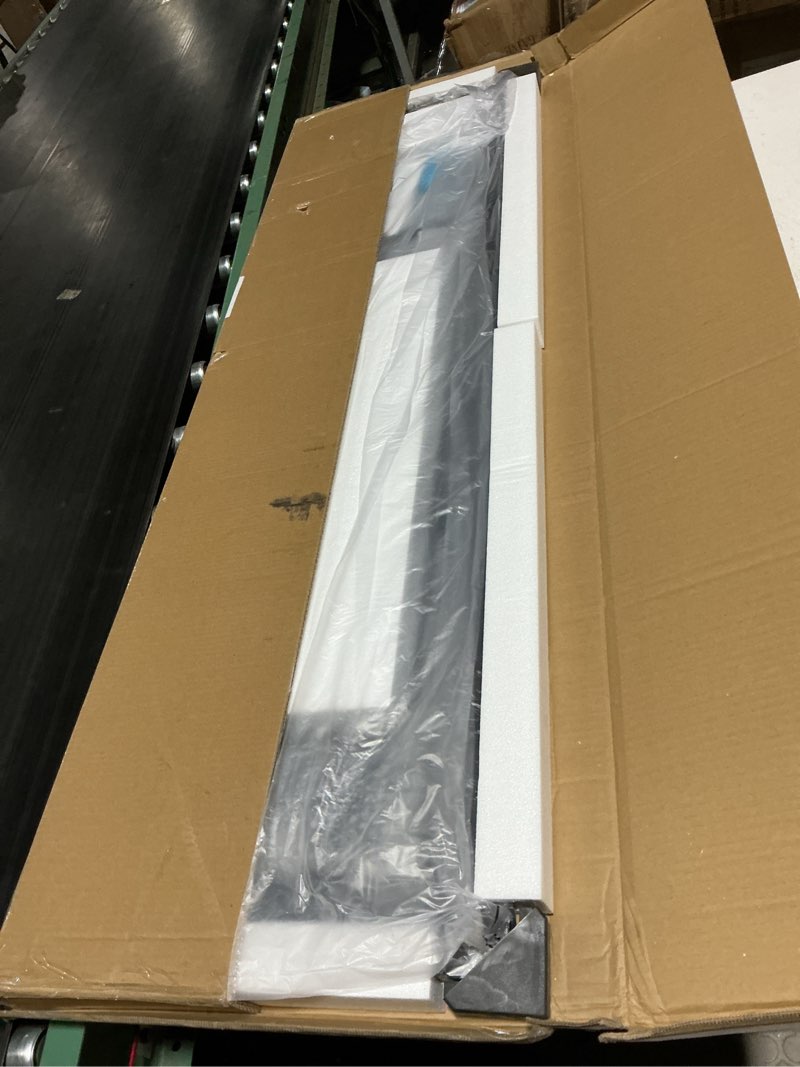Condition photo showing Good Condition for full length mirror with lights, 56" x 15.8" led lighted floor standing body mirror, dimmable & 3 color lighting for cloakroom, dressing room, tempered glass, rounded corner black