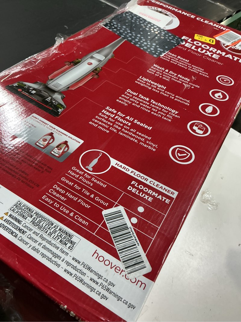 Condition photo showing As Is for Hoover FloorMate Deluxe Hard Floor Cleaner Machine, Lightweight Cleaning Machine, Floor Scrubber with Spin Scrub Brushes, Wash and Dry Mode, Ideal for Hardwood, Vinyl, Tile, Laminate and More