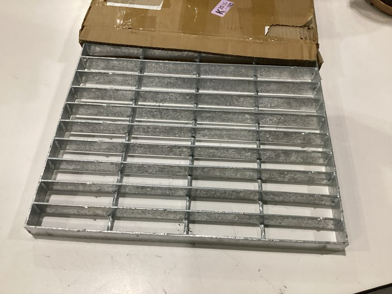 Condition photo showing Good Condition for 12in b125 galvanized steel drain grate(11.6x12 in) | hot dip galvanizing heavy duty drainage cover outdoor garage sewer dowmspout driveway factory concrete floor 12x12 inch silver-1 pack