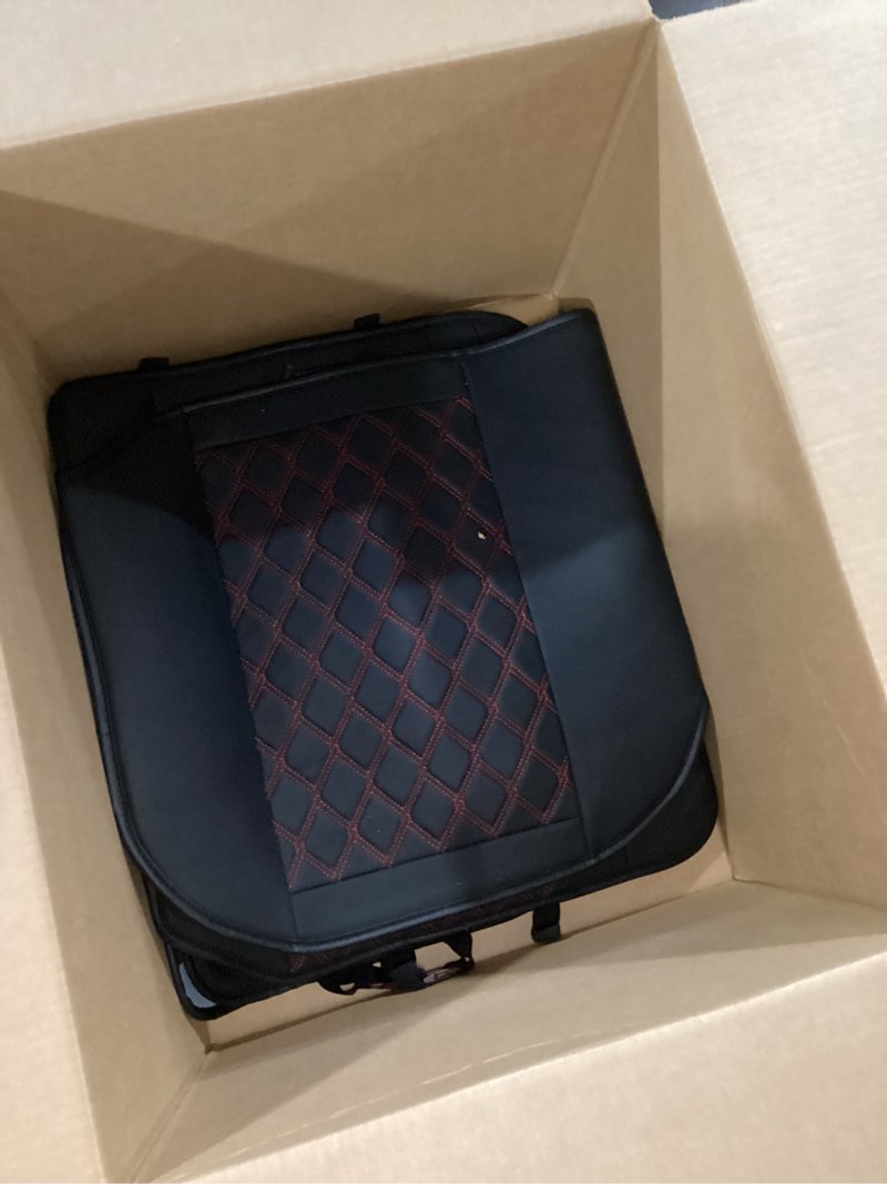 Condition photo showing New/Like New for huidasource dodge ram seat covers full set, full coverage waterproof leather pickup truck seat cushion protector fit for 2009-2018 1500, 2010-2025 2500/3500 crew mega cab(full set/black&red) full set/black & red a: concave front+short middle rear