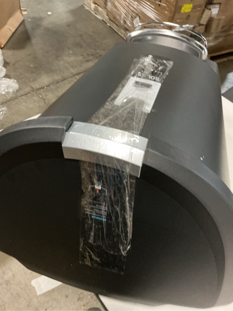 Condition photo showing As Is for simplehuman 50 Liter / 13 Gallon Semi-Round Kitchen Step Trash Can with Secure Slide Lock, Black Plastic