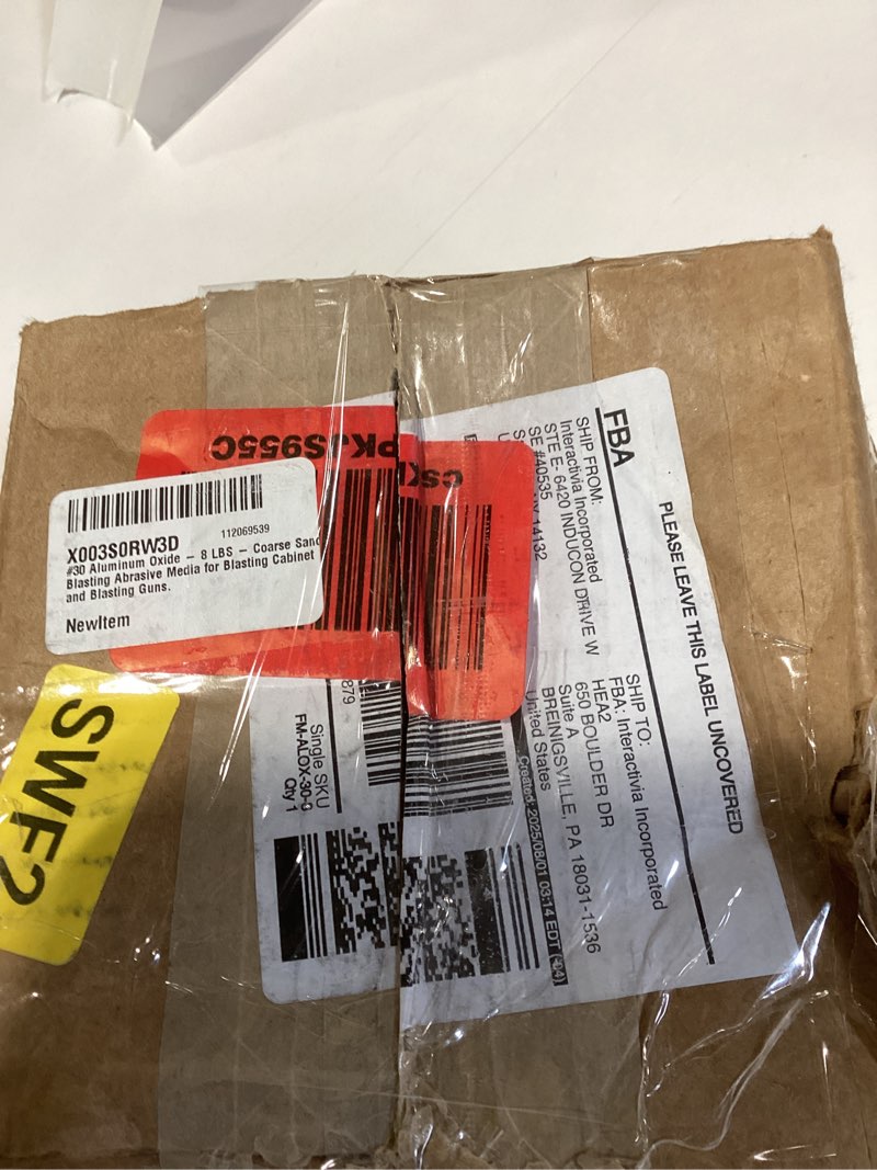 Condition photo showing New/Like New for #30 Aluminum Oxide - 8 LBS - Coarse Sand Blasting Abrasive Media for Blasting Cabinet and Blasting Guns. #30 Grit