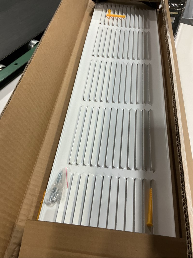 Condition photo showing Good Condition for Fancat 30"W x 6"H Return Air Grille [Duct Opening Size], Steel HVAC Return Air Vent Cover for Wall & Ceiling, White Powder-Coated Rust-Resistant AC Cold Air Return, Outer Dimensions 31.75"W x 7.75"H 30''Wx6''H [Duct Opening]