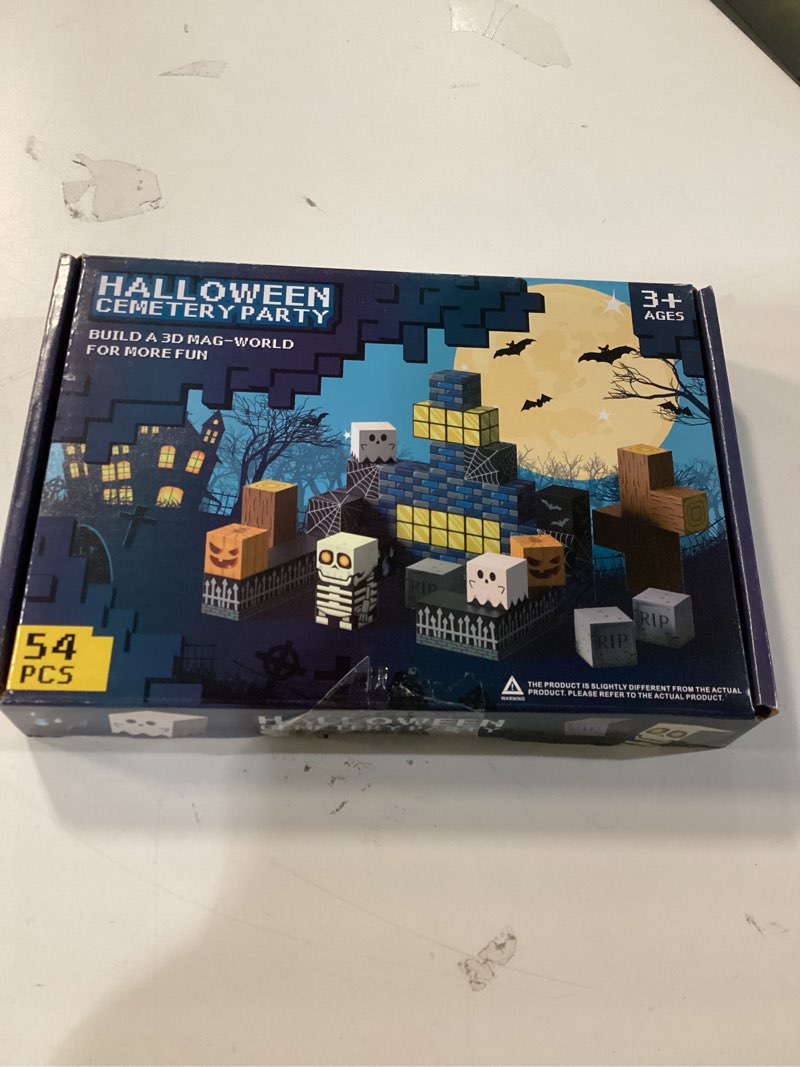 Condition photo showing New/Like New for Magnetic Blocks Kids Spooky Town Building Kit Halloween Themed Toys Gift for Boys Girls & Adults(1 inch)