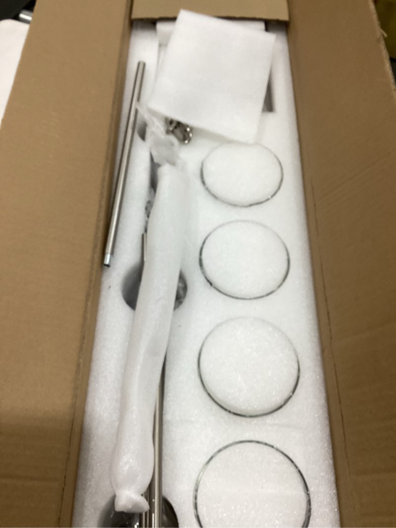 Condition photo showing Good Condition for island light for kitchen, brushed nickel dining room light fixture over table, 4-light linear chandelier pendant lighting for dining table kitchen island living room brushed nickel 4 light