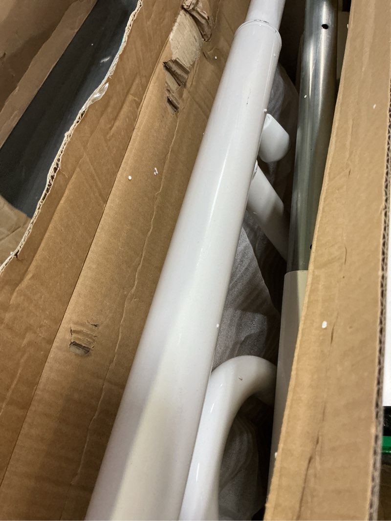 Condition photo showing Good Condition for stander security pole and curve grab bar  bathroom safety rail for elderly  tension mounted floor to ceiling transfer pole  white
