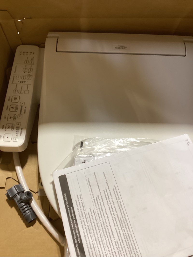 Condition photo showing As Is for TOTO® WASHLET® C2 Electronic Bidet Toilet Seat with PREMIST and EWATER+ Wand Cleaning, Elongated, Cotton White - SW3074#01 Cotton White Elongated