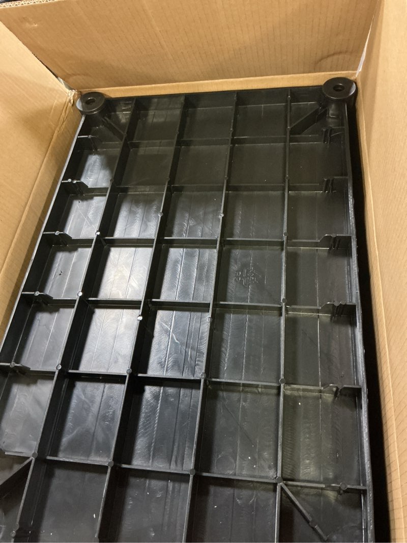 Condition photo showing Good Condition for plastic utility carts with wheels, 3-tier restaurant cart, heavy duty rolling cart food service cart 420lbs, bus cart with lockable wheels and rubber hammer for warehouse/kitchen, black