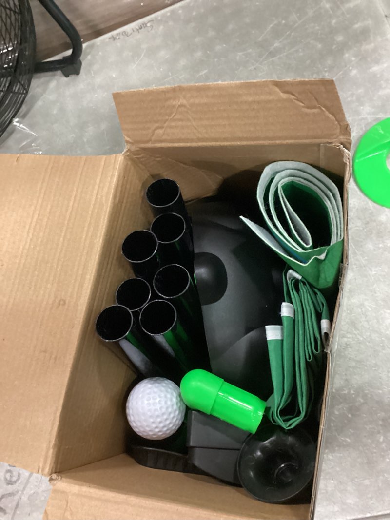 Condition photo showing Good Condition for terramus 3 in 1 kids golf set with dinosaur automatic golf returner, golf cornhole board, led light up balls, putting mat, 3-8 toddler mini golf games, indoor outdoor golf toys gift for boys girls 3+