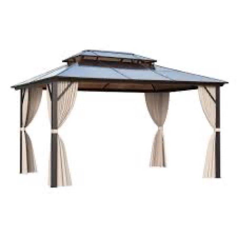 Outdoor Polycarbonate Double Roof Sun Panel Hardtop Gazebo meas 82.3x12.2x8.7 (incomplete box 2 of 2 ) 