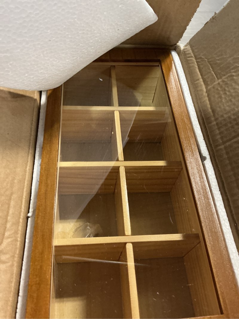 Condition photo showing Good Condition for WELLAND Wood Tea Bag Organizer, Storage Box with Clear Acrylic Window, 2-layer 14 Compartments Large Capacity Tea Bag Holders, Gift Idea
