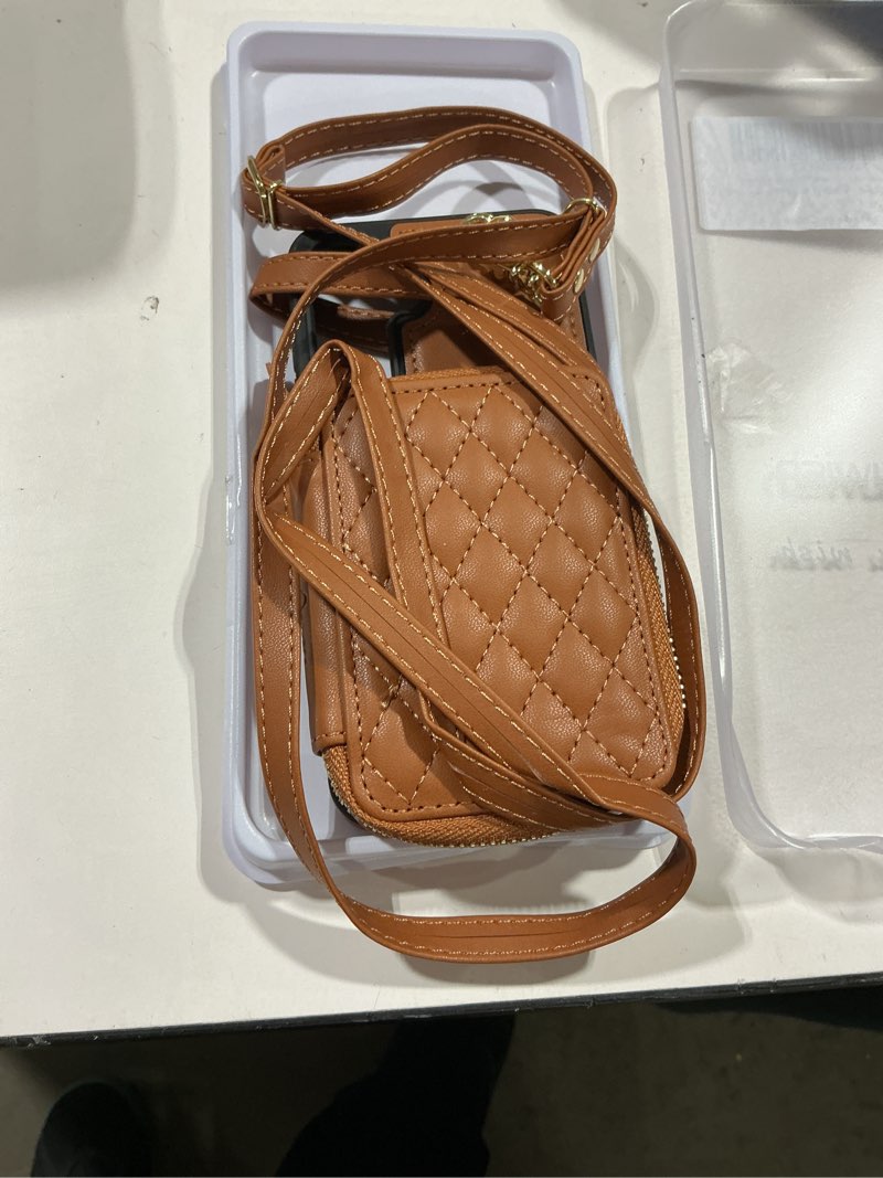 Condition photo showing Good Condition for asuwish phone case for samsung galaxy s25 5g wallet cell cover with tempered glass screen protector wrist crossbody strap rfid blocking credit card holder s 25 25s 25 25s sm-s931u women girls brown brown for s25