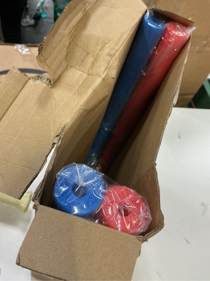 Condition photo showing Good Condition for 2 pcs pool noodles floating 1.6 x 40 inches small pool noodles foam tube hollow floating training device swimming craft projects padding bumper blue and red