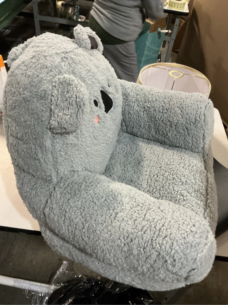 Condition photo showing As Is for babyGap by Delta Children Sherpa Bear Chair - Greenguard Gold Certified, Powder Blue