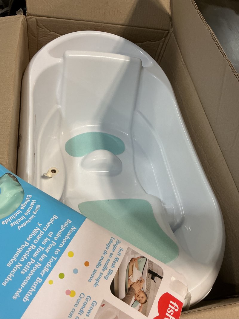 Condition photo showing As Is for Fisher-Price™ 3-N-1 Grow with Baby Infant to Toddler Bath Tub with Supportive Sling