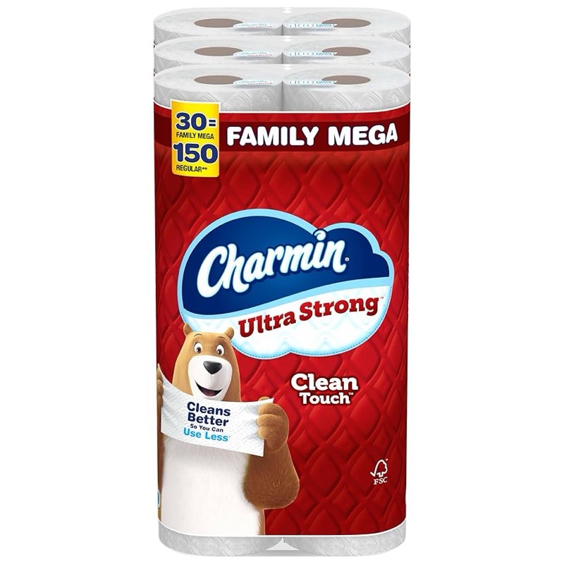 Charmin bathoom tissue 30 family mega rolls 