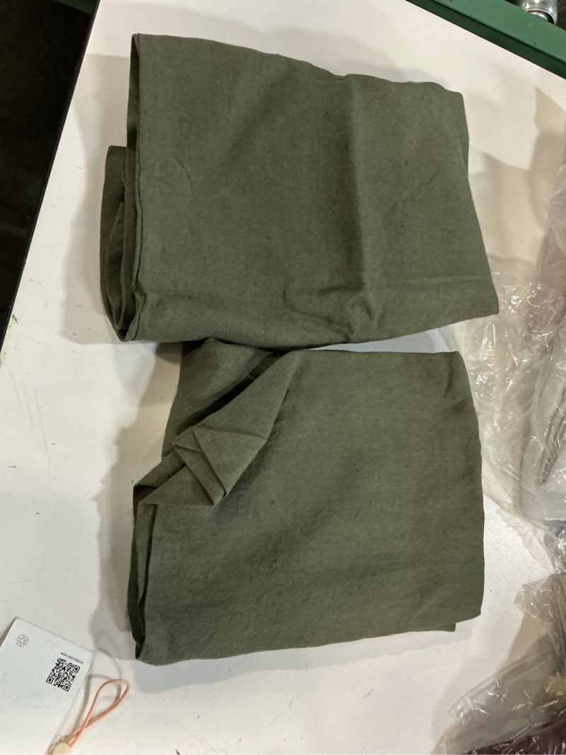 Condition photo showing Good Condition for quince european linen sham set soli dusty olive size standard