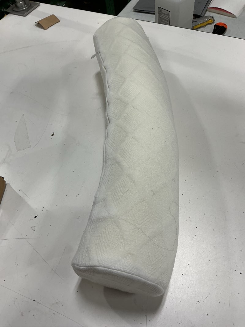 Condition photo showing Good Condition for cozyhealth cervical roll pillow, medium soft memory foam neck round pillow cylinder bolster pillow for sleeping, round neck support for bed, legs, back and yoga (white, medium - 3.9" h) white medium - 3.9" h