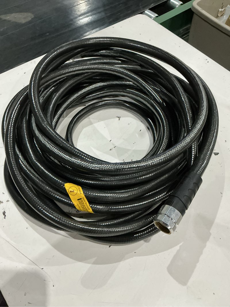 Condition photo showing As Is for neverkink teknor apex 5/8-in x 50-ft heavy -duty kink free vinyl gray coiled hose