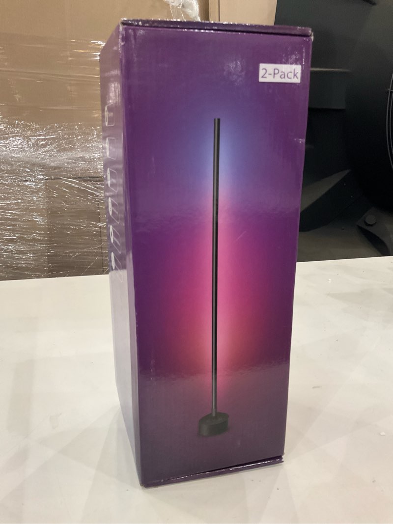 Condition photo showing New/Like New for Corner Floor Lamp, 2 Pack LED Corner Lamp with App/Remote/Button Control, Smart RGB Floor Lamp with 16 Million DIY Colors & 68+ Scene, Music Sync for Living Room, Bedroom, Gaming Room 2_Pack