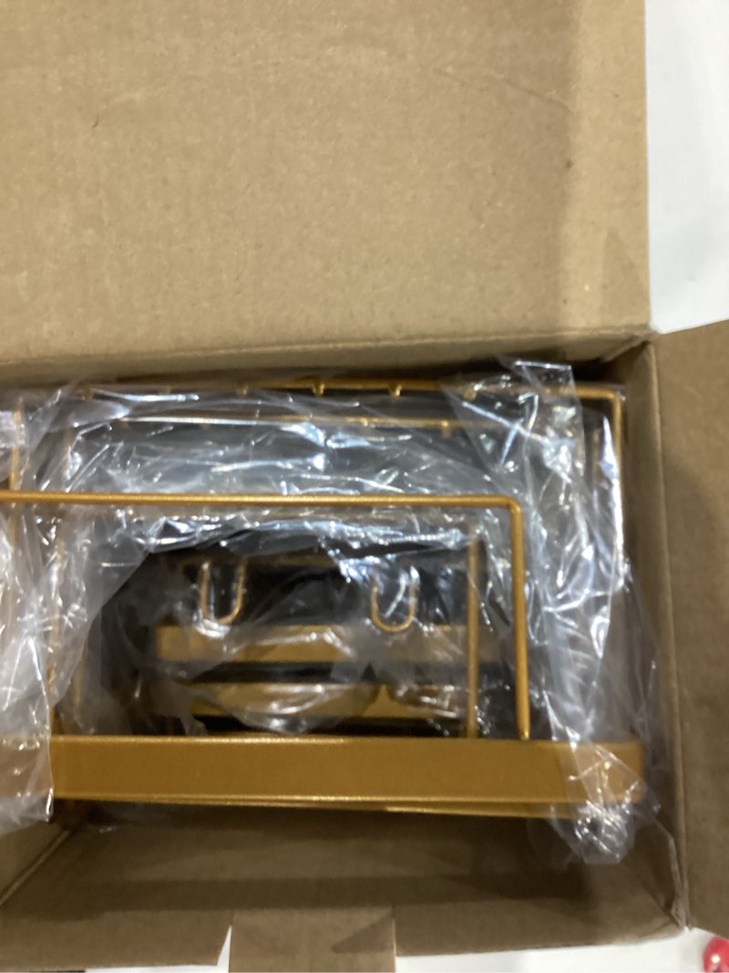 Condition photo showing New/Like New for EUDELE 5-Pack Rustproof Stainless Steel Shower Caddy – No Drill Adhesive Bathroom Organizer with Large Capacity, Spacious Shower Shelves for Inside Shower, Kitchen & Home Decor Storage-XL Size Bright Gold XL size