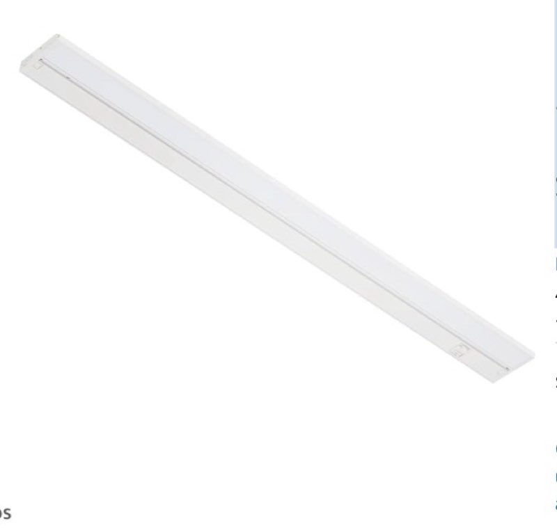  lagom halo under cabinet light, 30?inch hardwired dimmable led, 2700k/4000k/5000k, power cord sold separately, white, uc0130wh27