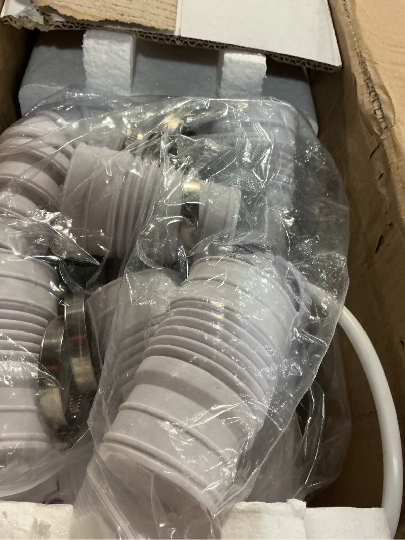Condition photo showing As Is for 1200w utility sink pump with blade pcb function under sink pump upflush to 39.4ft 2800gph with 4 water inlets 2 outlets macerating toilet system for sink shower washing machine kitchen basement flo900-ds pro