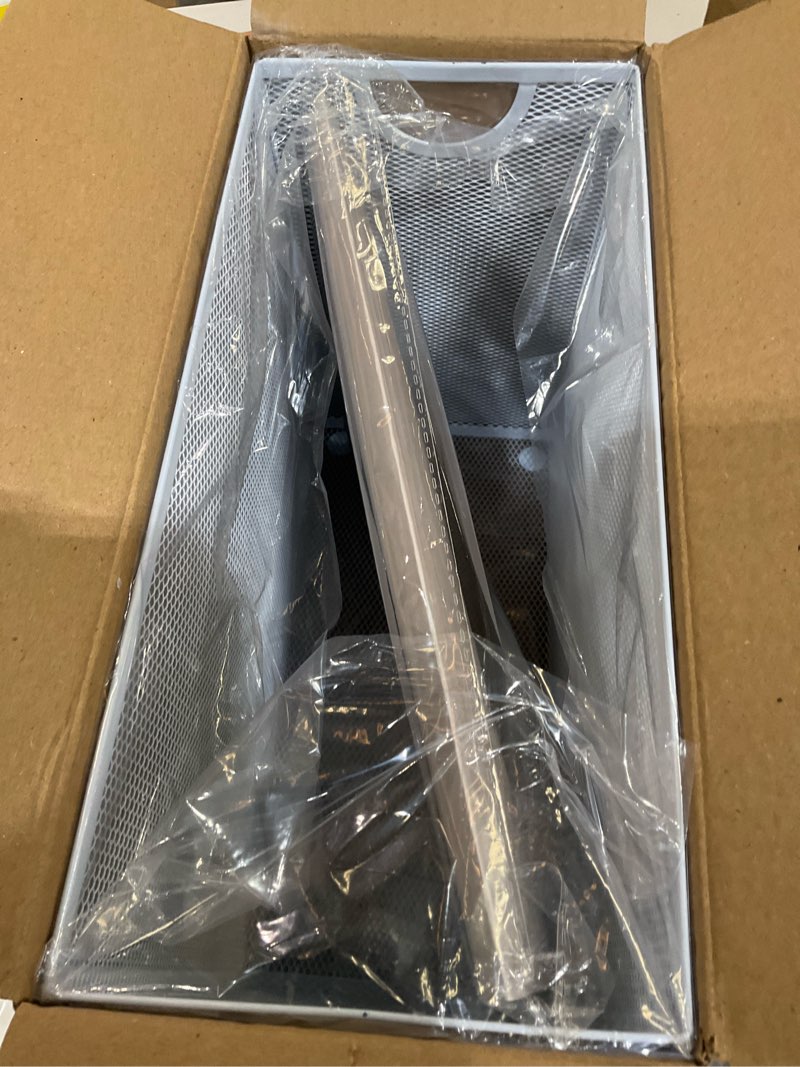 Condition photo showing Good Condition for Hanging File Organizer, Letter-Size File Holder Filing Box with 5 Hanging Folders, Metal Mesh Desk File Folder Storage(No Assembly Required) (White, with 5 Grey Folders)