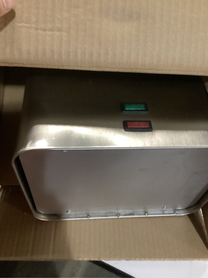Condition photo showing As Is for uni-go lje-1 model heating unit, stationary heating unit - 4 standard moist heat pack capacity. dimensions: 41 cm (h) x 33 cm (l) x 20 cm (w).