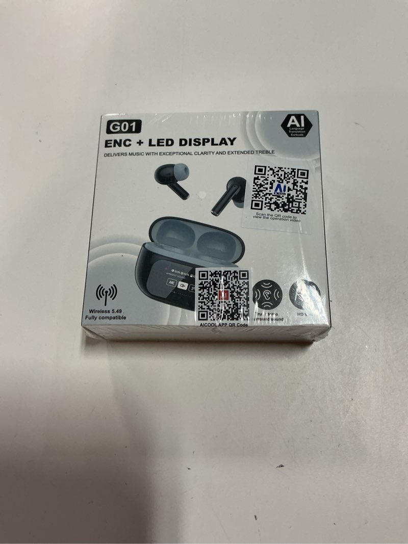 Condition photo showing New/Like New for AI Language Translation Wireless Earbuds,3-in-1Translator Earbud Real-Time 144 Languages & Accents with LCD Smart Touch Screen,Translation Headphones Device for Travel/Business/Learning Bluetooth 5.4