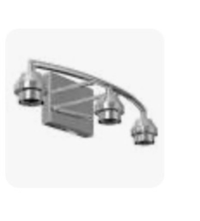 Build your own vanity or bathroom light by starting with this fitter. Requires three medium (E-26) base light bulbs, maximum wattage of 60 (not included).Read more 2528587 