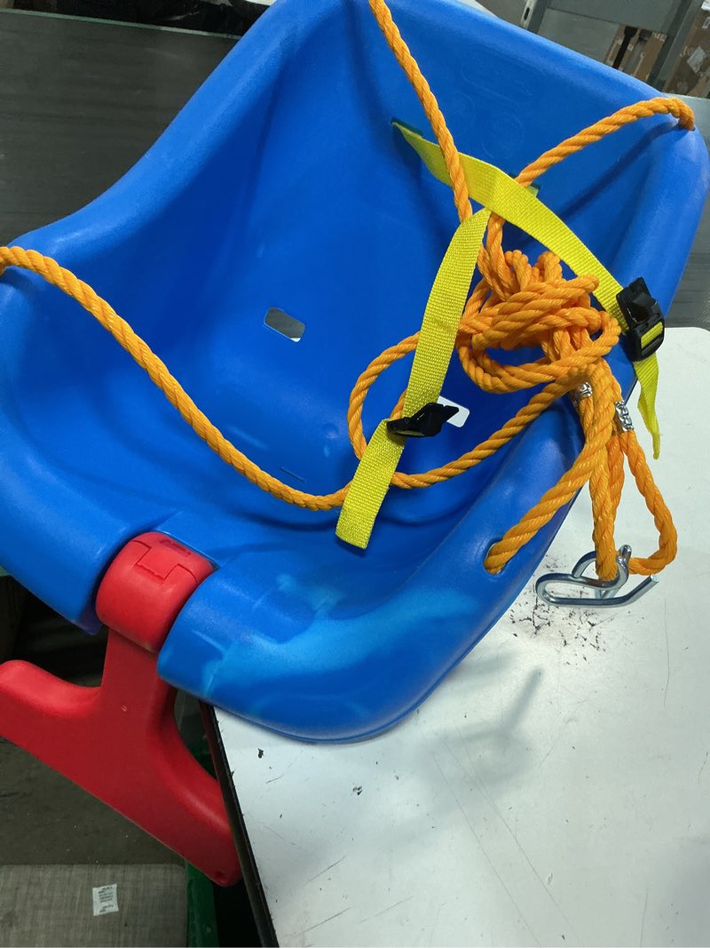 Condition photo showing Good Condition for little tikes 2-in-1 snug and secure swing, high back swing, blue