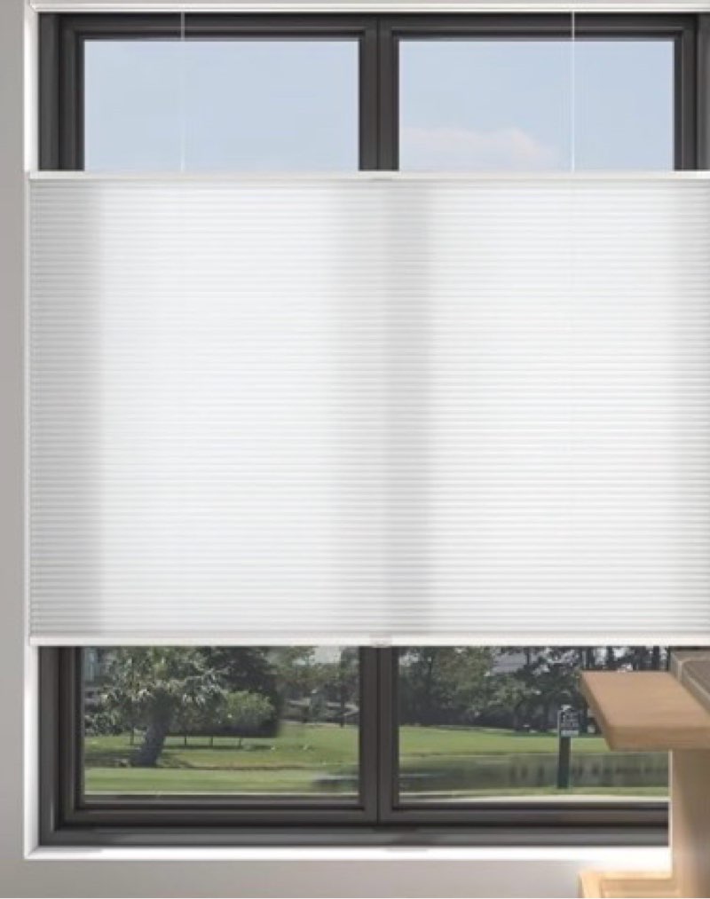 MYshade Custom Size Cellular Shades Cordless, Light Filtering Top Down Bottom Up Honeycomb Blinds, Thermal Insulated Energy Saving Sheer Fabric Window Shades for Indoor Windows, Easy to Install, White