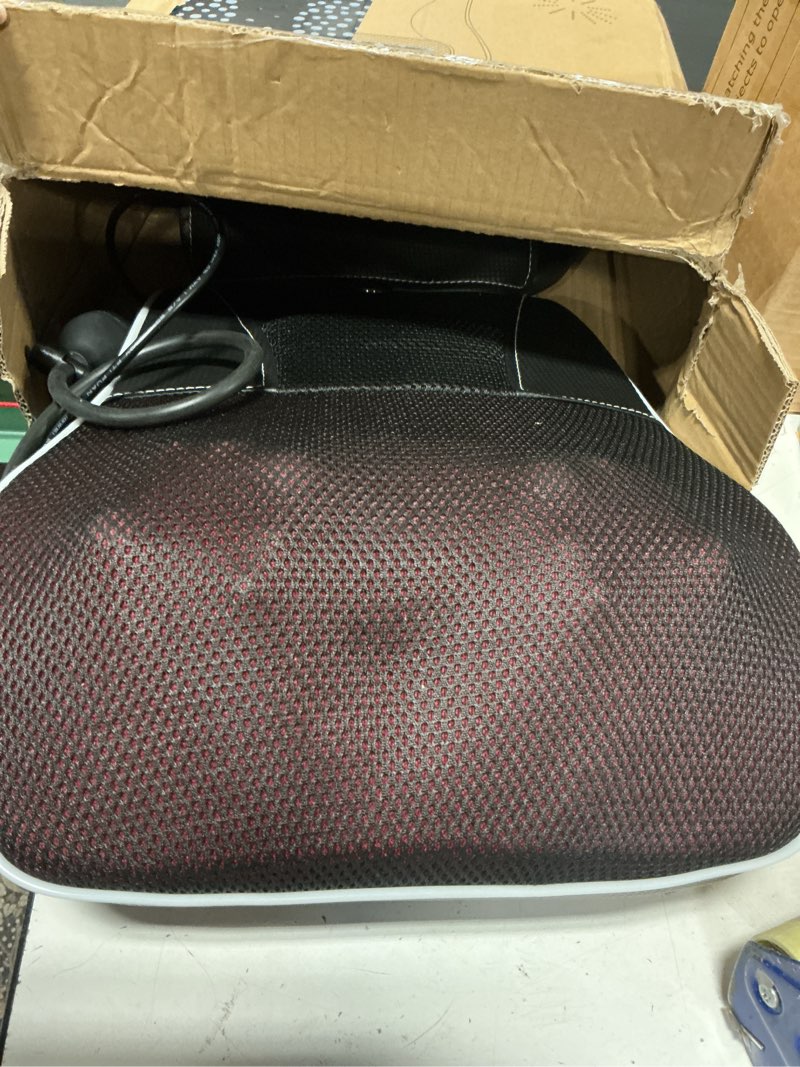 Condition photo showing Good Condition for shiatsu neck and shoulder massager with heat, back massager for pain relief deep tissue, 3d kneading massager for chair home office car, gifts for mom, dad, women (black) black-04