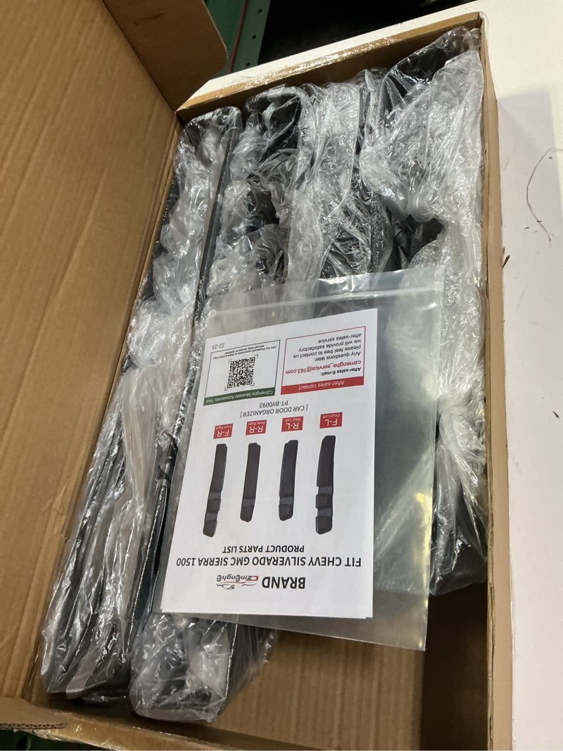 Condition photo showing Good Condition for 4Pcs Door Side Storage Box Compatible with 2022 2023 2024 2025 2026 Chevy Silverado GMC Sierra 1500 Side Door Organizer Insert Tray Replacement for 2022-2026 Chevy Silverado Accessories