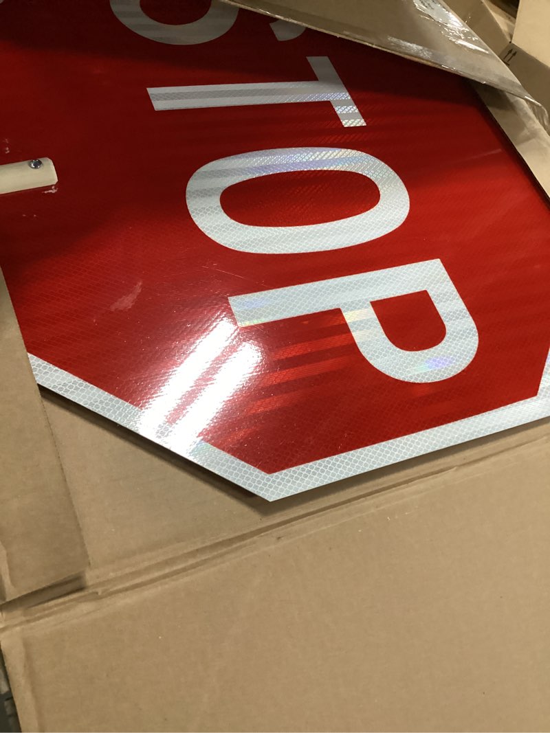 Condition photo showing Good Condition for 24" Stop/Slow Aluminum Paddle-HIP Sheeting w/72" Wood Handle