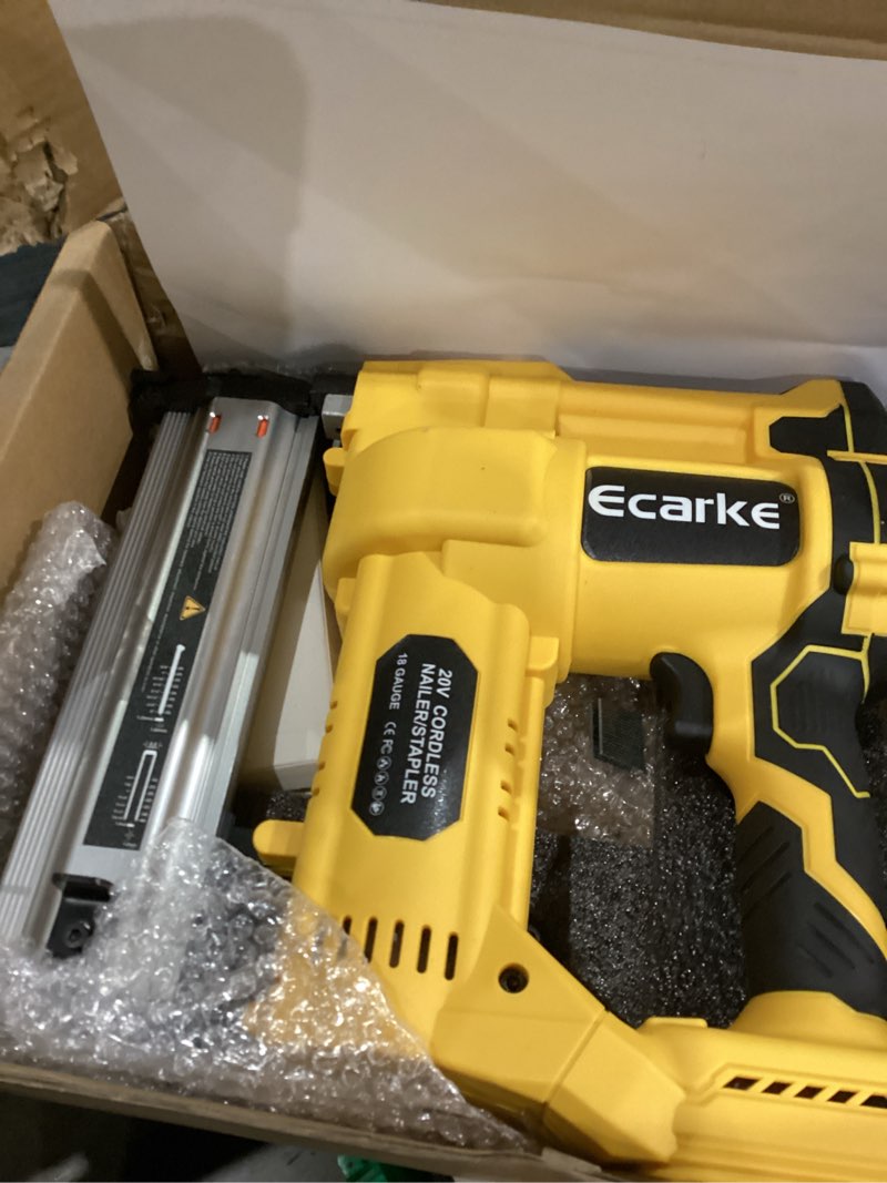 Condition photo showing Good Condition for Cordless 2" Brad Nailer Compatible with DeWalt 20V Battery(No Battery), Ecarke 2 in 1 Electric Nail Gun Staple Gun with 18GA Nails/Staples, Battery Power Nail Gun for Trim Wood Crafting Home Carpentry 2" Nailer for Dewalt 20v Battery (2 in 1)