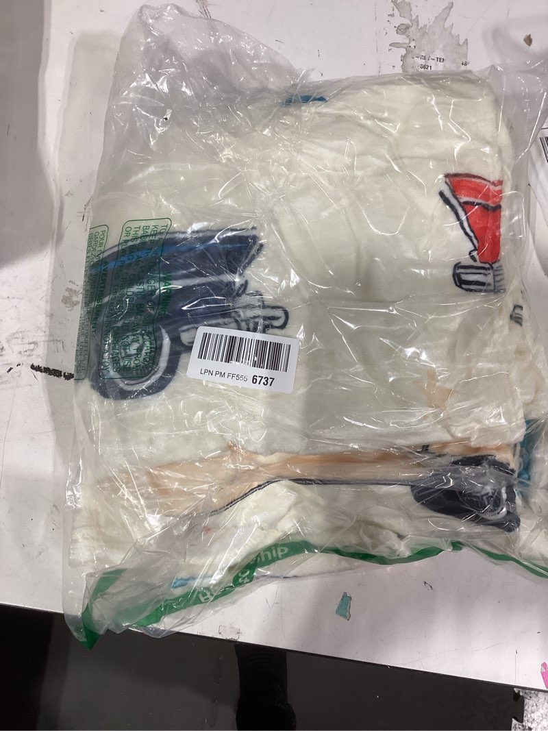 Condition photo showing As Is for similar itemambesonne cars throw blanket, poster print of a classic vintage automobile nostalgia rally antique machine, flannel fleece accent piece soft couch cover for adults, 50\" x 70\", teal ruby cream 50\" x 70\" for adults teal ruby cream