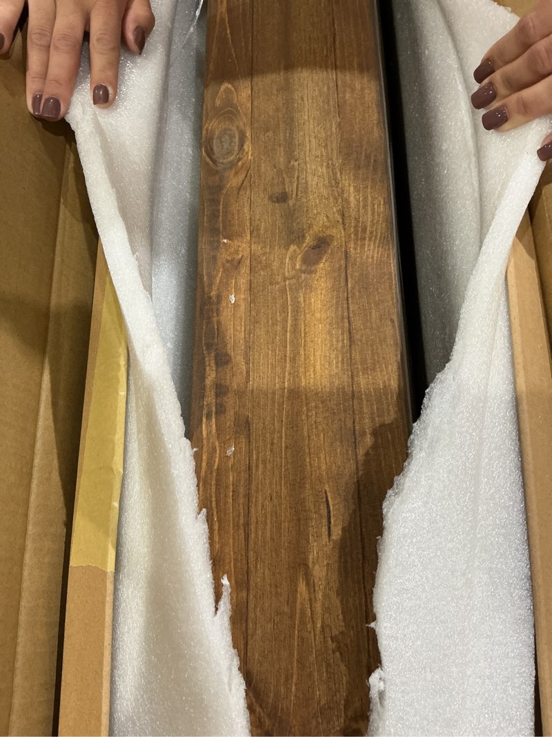 Condition photo showing New/Like New for azsky fireplace mantel shelf deep walnut 48 inches hollow wood shelves with invisible real wood bracket wall shelves for over fireplace rustic floating shelves for living room set of 1