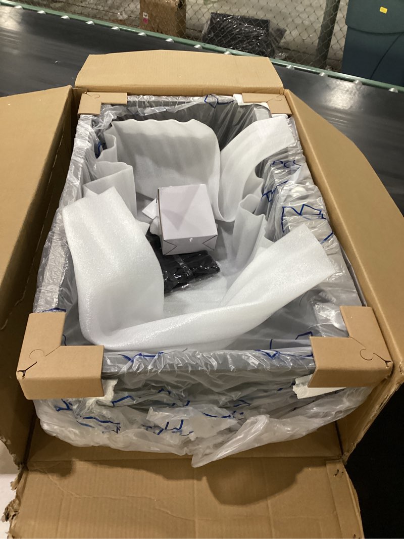 Condition photo showing New/Like New for black 30x18 in drop in kitchen sink-stainless steel topmount modern single bowl kitchen sink come with silicon mat,drain strainer set offer large basin and compatibility with various kitchen&bar style 30x18 black