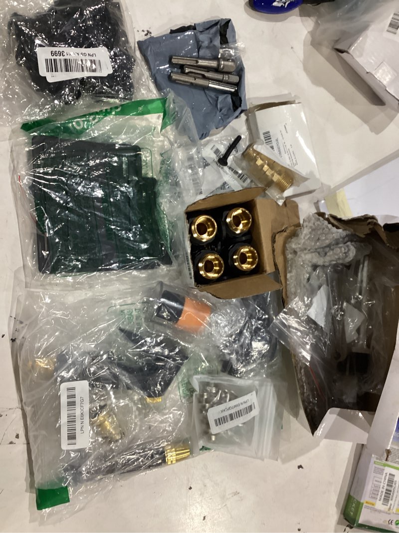 Condition photo showing As Is for assorted home improvement lot (small tools, screw, home accessories, etc.)