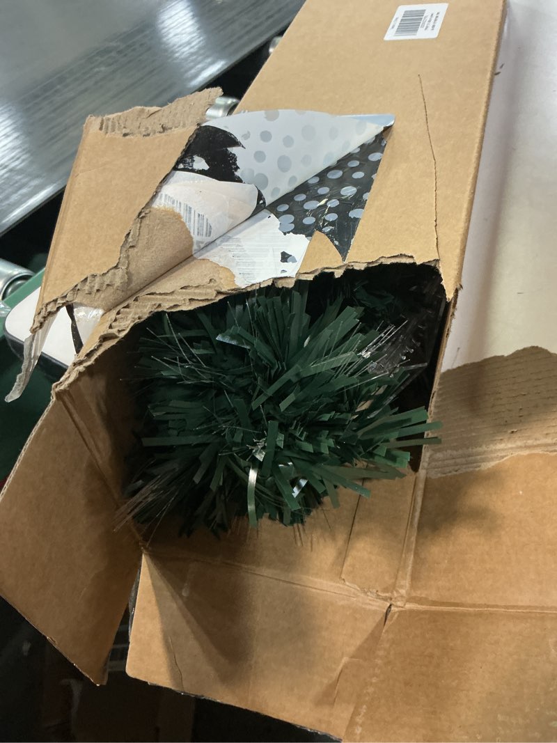Condition photo showing Good Condition for 3ft Green Fiber Optic Christmas Tree,Pre-Lit Artificial Mini Christmas Tree, Tabletop Small Xmas Tree with Stars Holiday Home Decorations